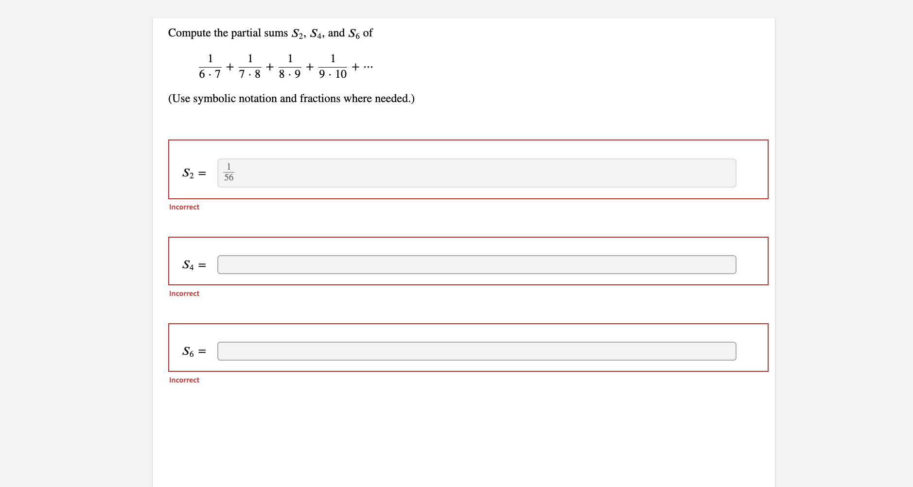 Solved Compute the partial sums S2,S4, and S6 of | Chegg.com