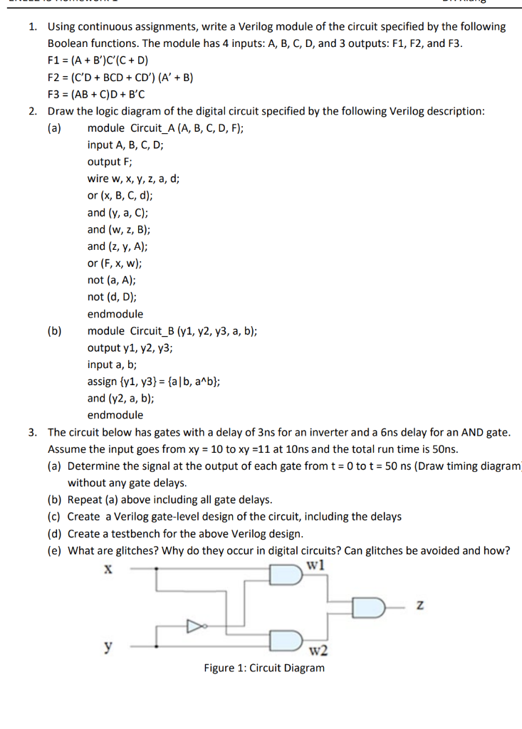 verilog continuous assignments