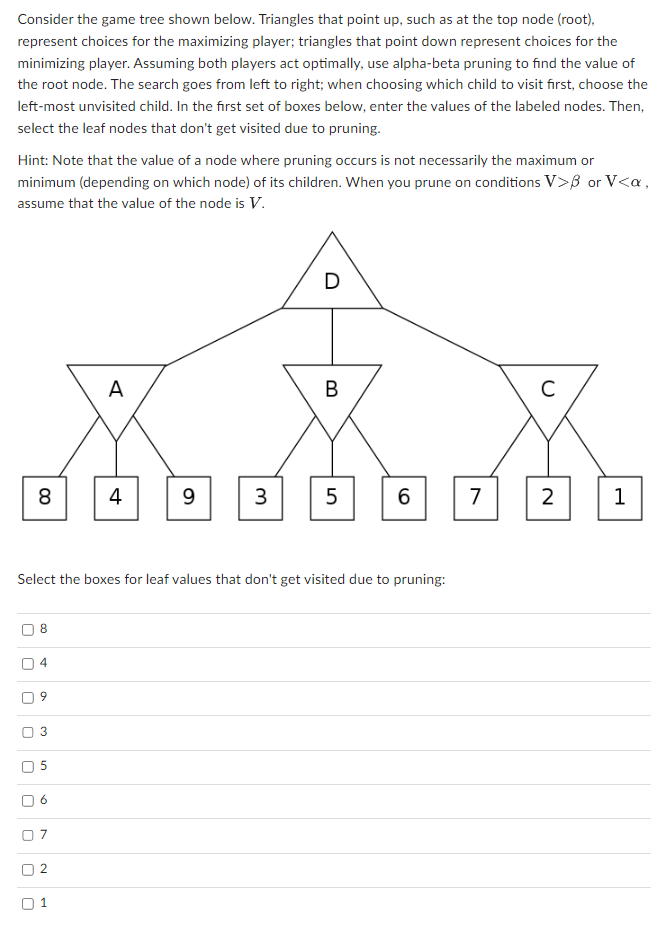 Solved Consider the game tree shown below. Triangles that