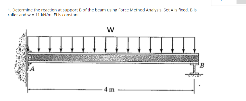 Solved 1. Determine The Reaction At Support B Of The Beam | Chegg.com