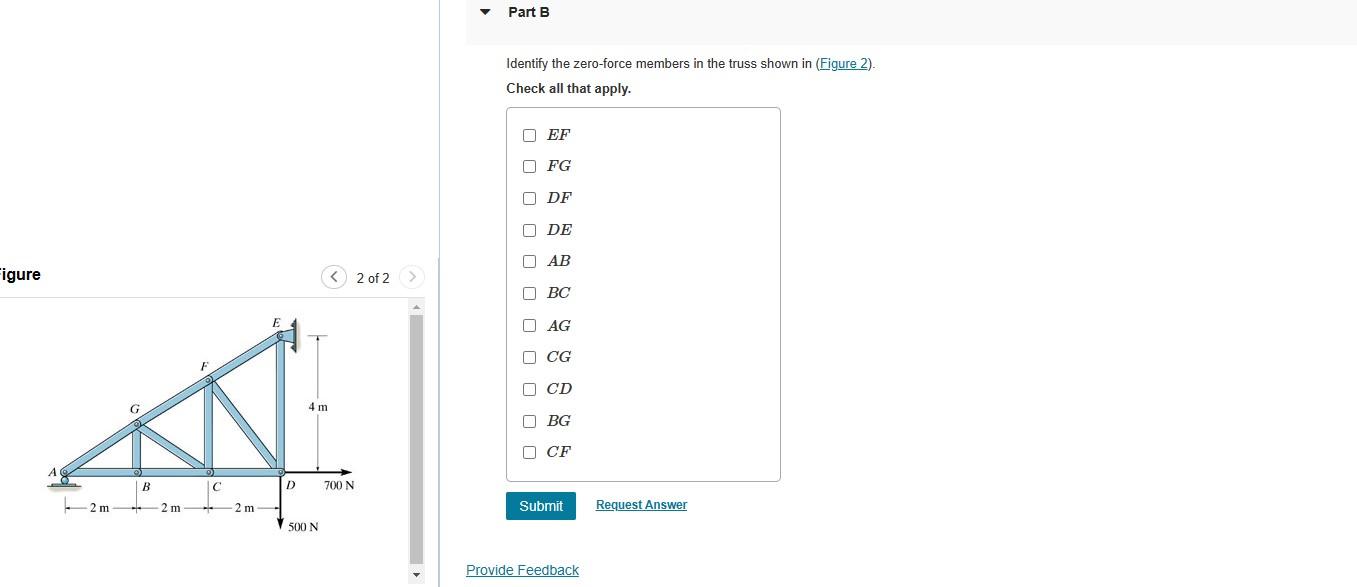 Solved Identify The Zero-force Members In The Truss Shown In | Chegg.com