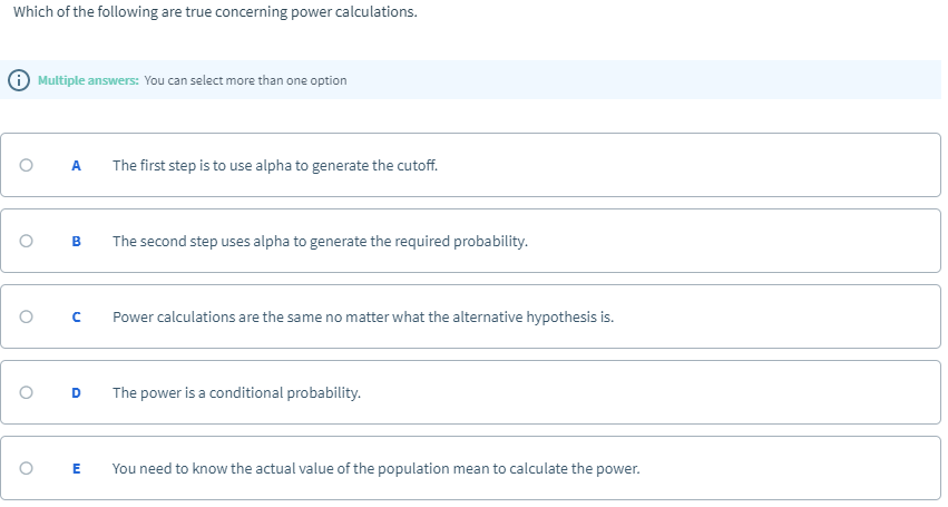Solved Which of the following are true concerning power | Chegg.com
