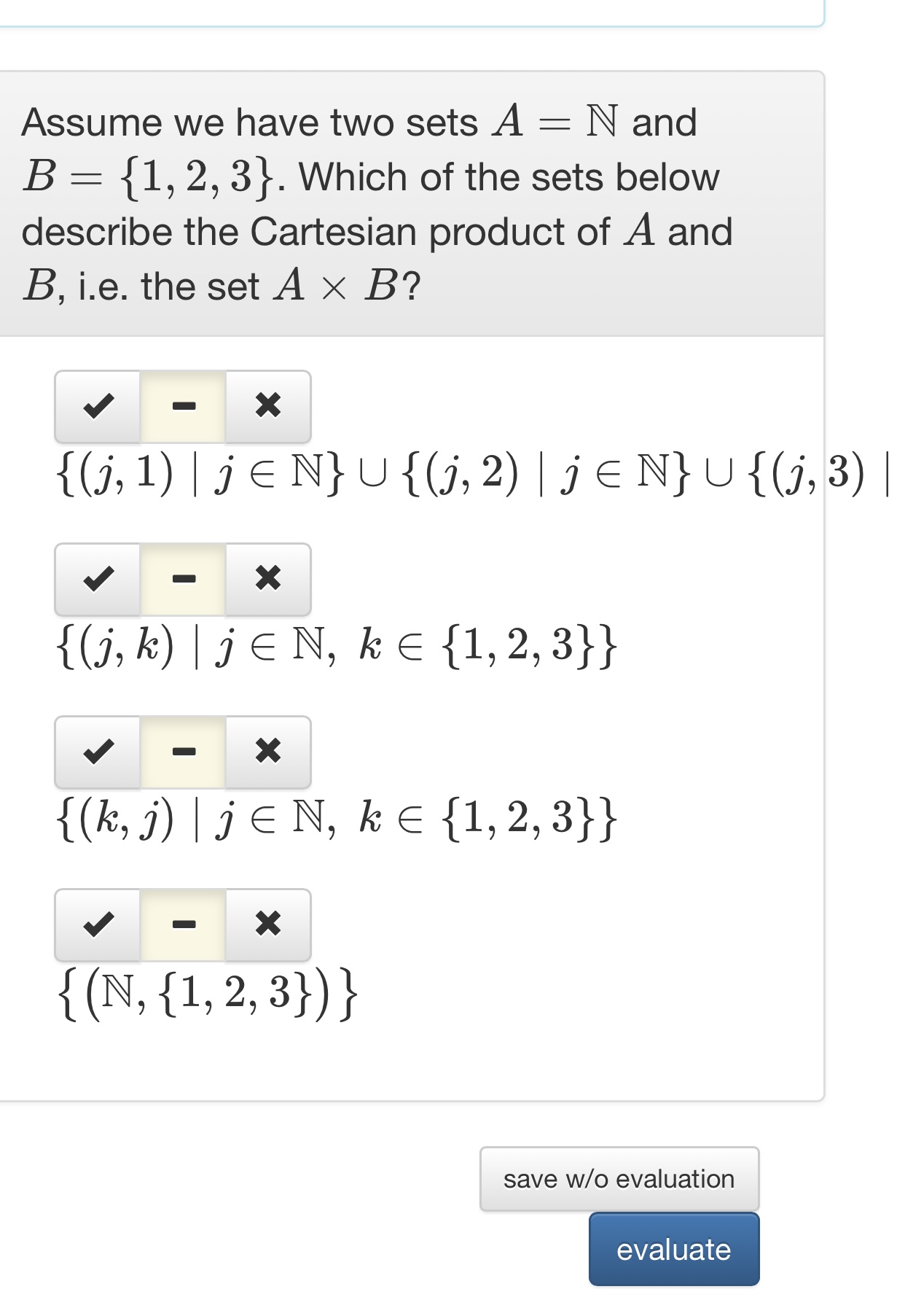 Solved Assume we have two sets A=N and B={1,2,3}. Which of | Chegg.com