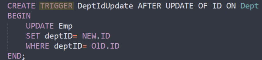 Solved Write a single SQL statement to create a trigger | Chegg.com