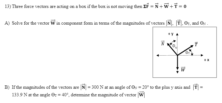 Solved 13 Three Force Vectors Are Acting On A Box If The Chegg Com