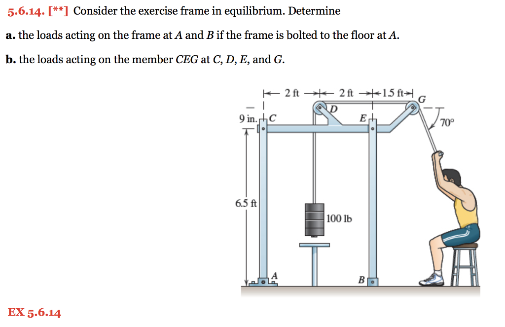 Solved Consider the exercise frame in equilibrium. Determine