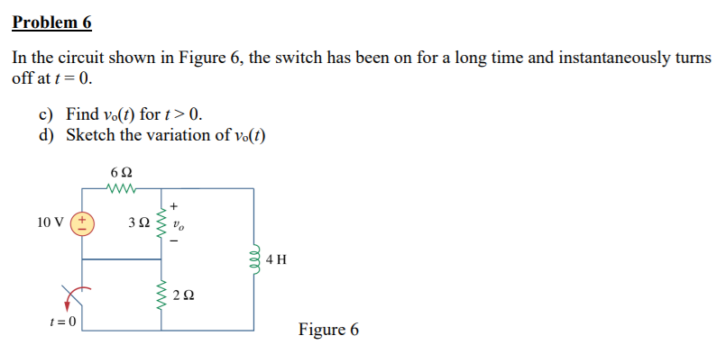 Solved Problem 6 In the circuit shown in Figure 6, the | Chegg.com