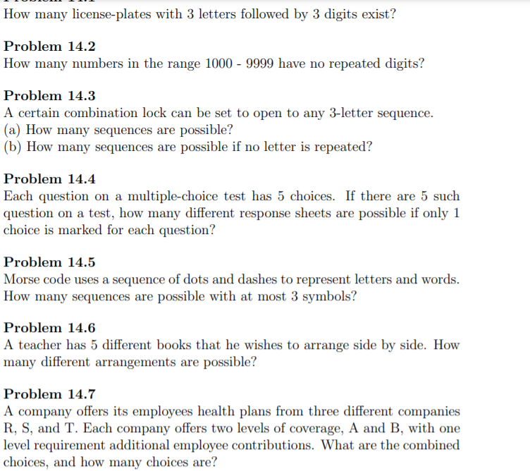 Solved How many license plates with 3 letters followed by 3 | Chegg.com