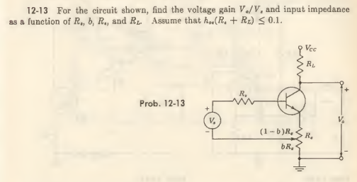 Solved 12-13 For the circuit shown, find the voltage gain | Chegg.com