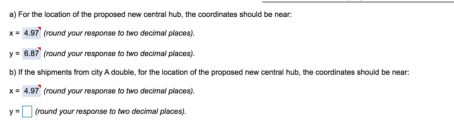 Solved The following table gives the map coordinates and the | Chegg.com