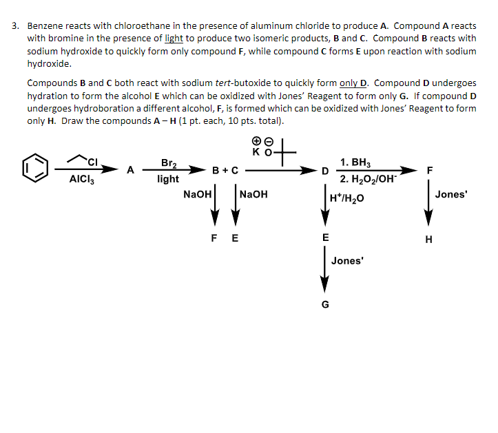 Solved Benzene reacts with chloroethane in the presence of | Chegg.com