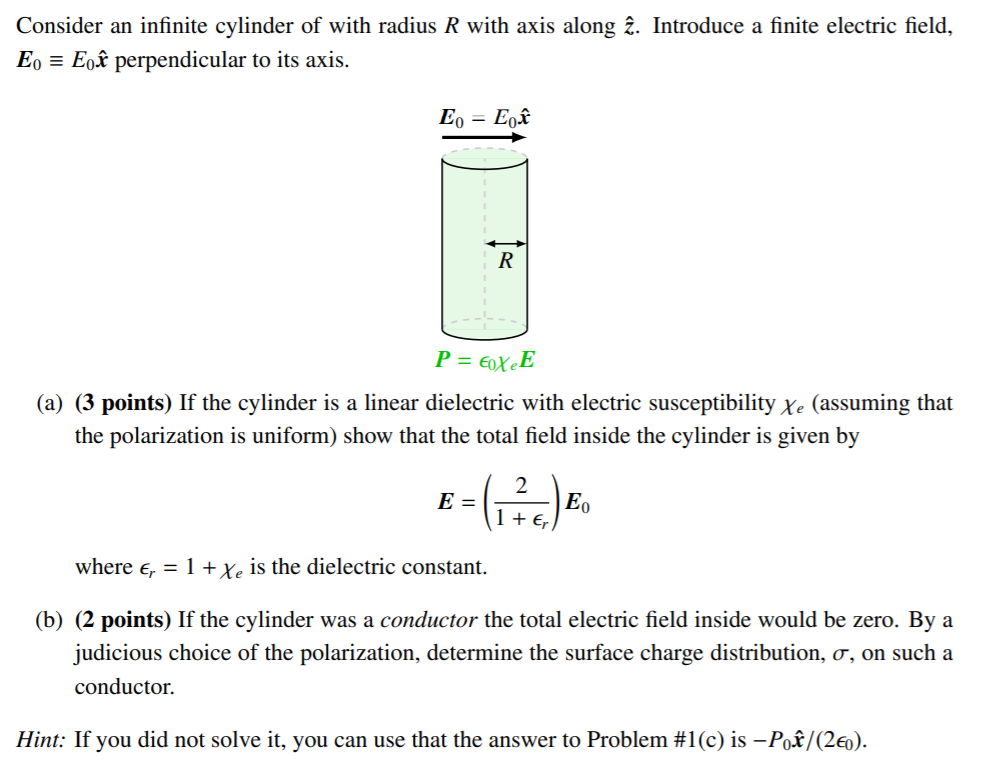 Solved Consider An Infinite Cylinder Of With Radius R With Chegg Com