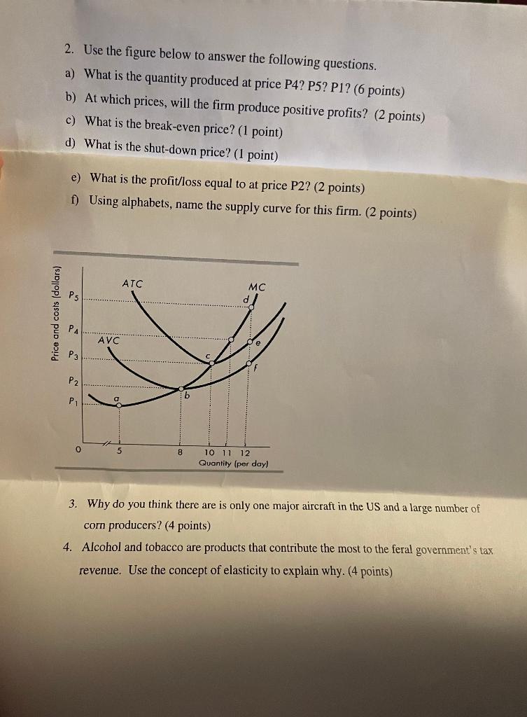 Solved 2. Use the figure below to answer the following | Chegg.com
