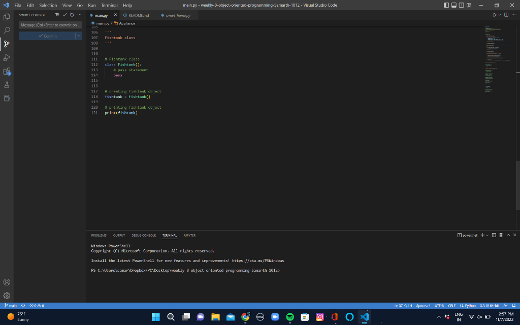 Solved README.md > > \# Weekly 8: Object-oriented | Chegg.com