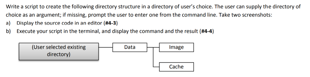 Solved Write a script to create the following directory | Chegg.com