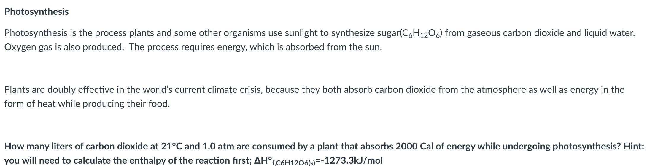 plants use co2 in the process of photosynthesis to make sugar