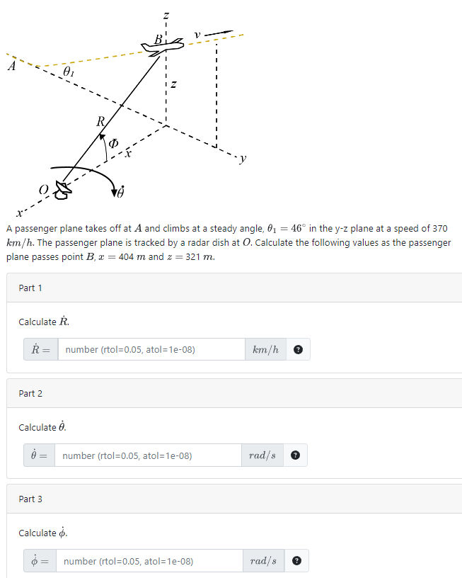 Solved A passenger plane takes off at A and climbs at a | Chegg.com