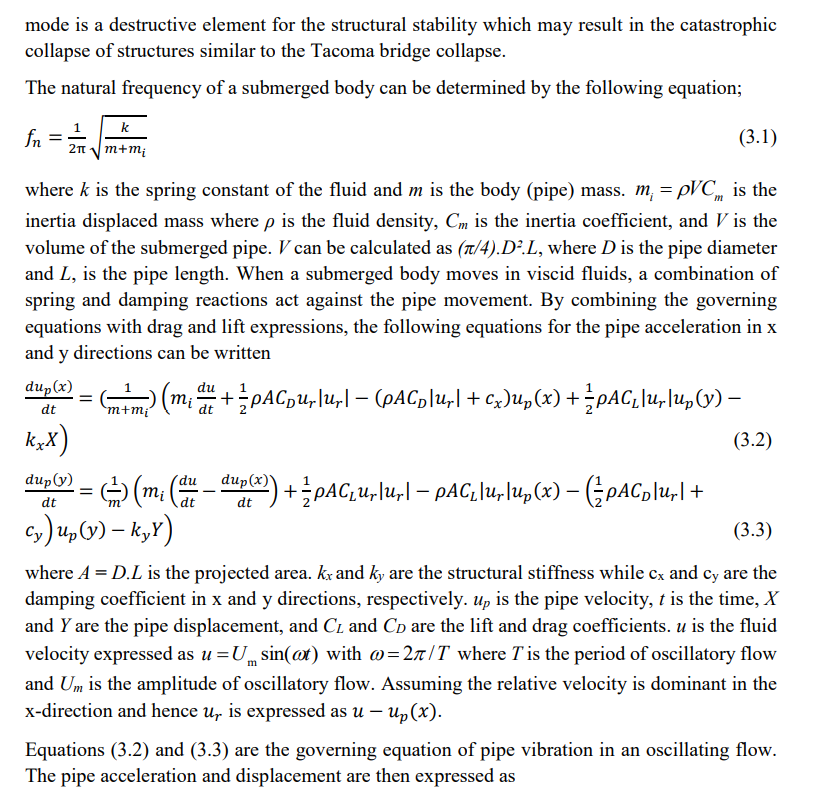 Solved Part 3: Vortex Induced Vibrations (27 Marks) The | Chegg.com