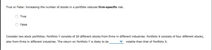 Solved 7. Diversification and risk The graph shows the | Chegg.com
