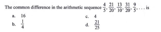 Solved is The common difference in the arithmetic sequence 4 | Chegg.com