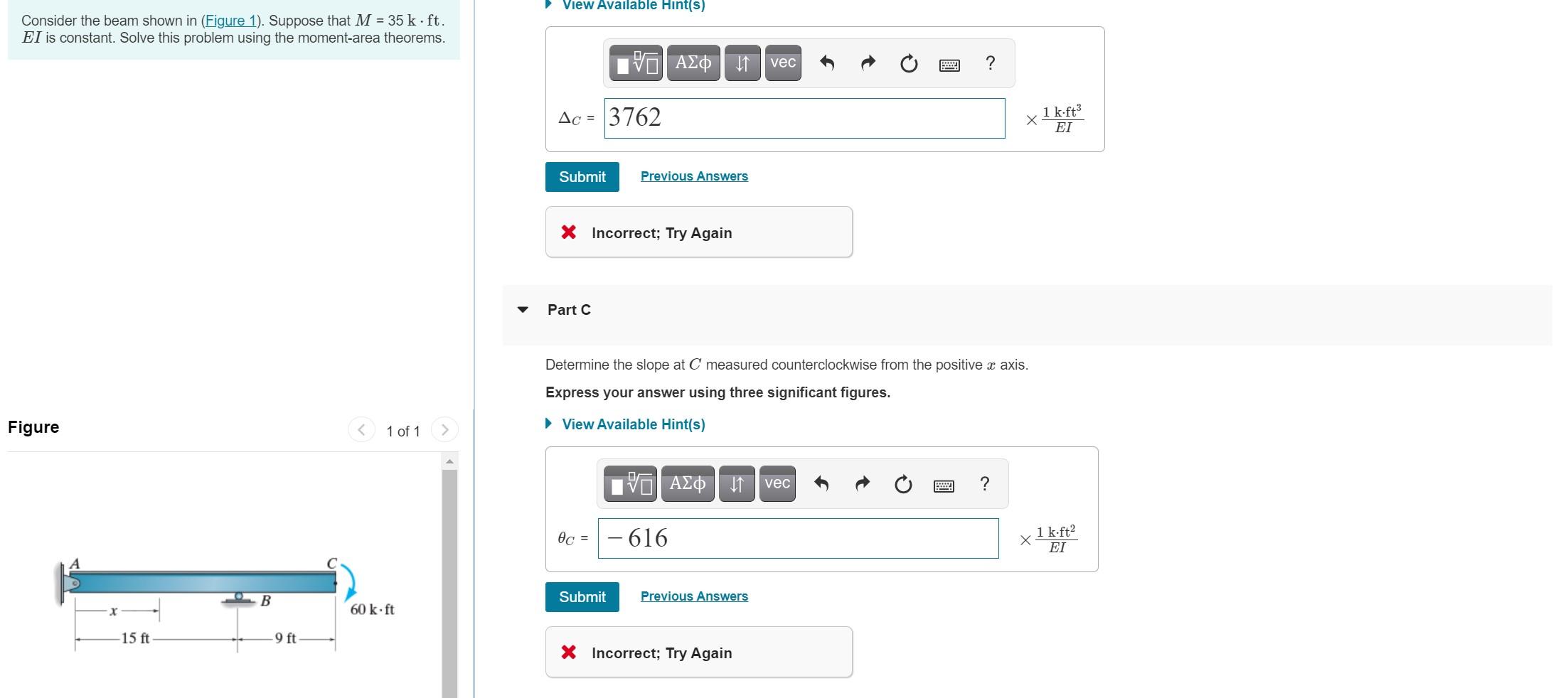 Solved View Available Hint(s) Consider the beam shown in | Chegg.com
