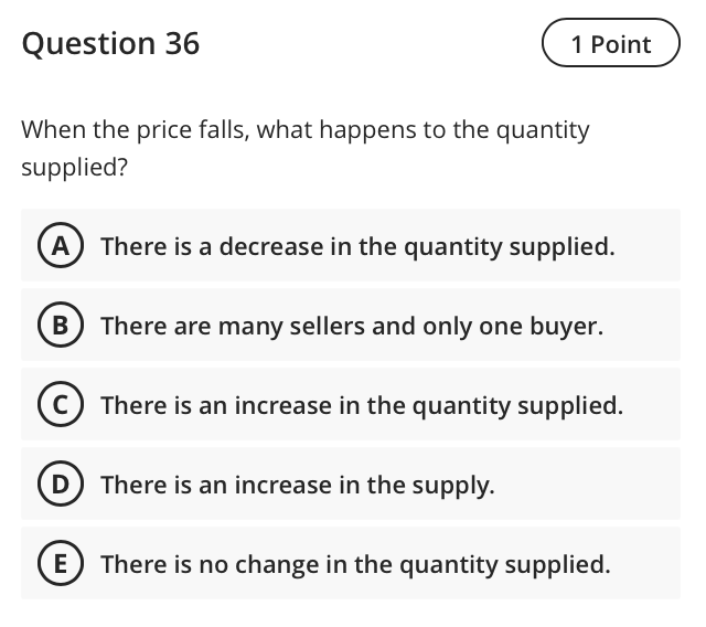 Solved When the price falls, what happens to the quantity