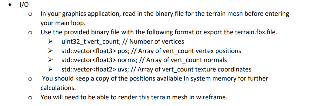 Solved - In your graphics application, read in the binary | Chegg.com