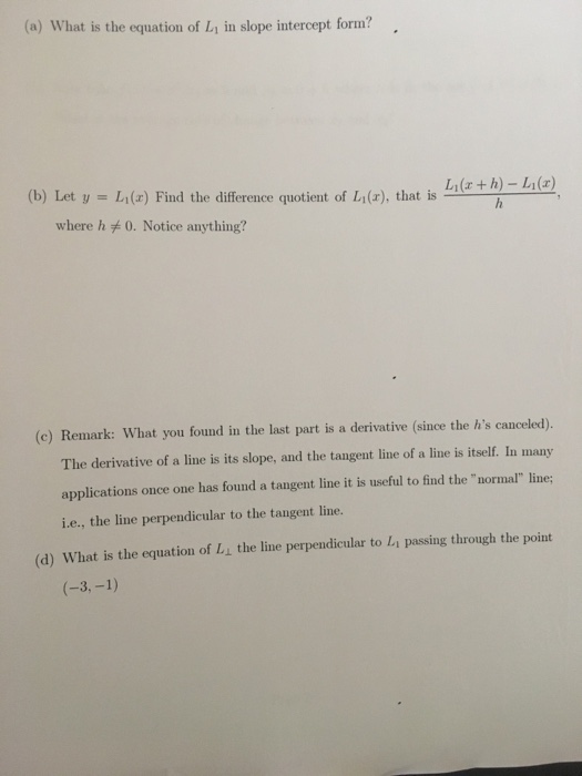 Solved Let L subscript 1 be the line passing through the | Chegg.com