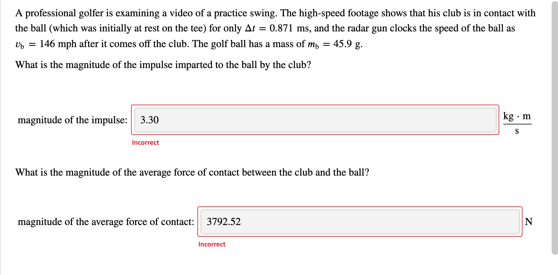 Solved A professional golfer is examining a video of a | Chegg.com