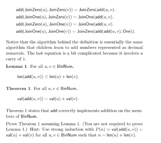 Let BinNum be the inductive set defined by the | Chegg.com
