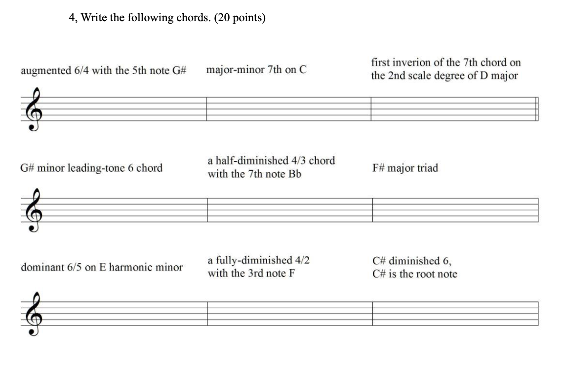 Solved 4 Write The Following Chords Points Augmented Chegg Com