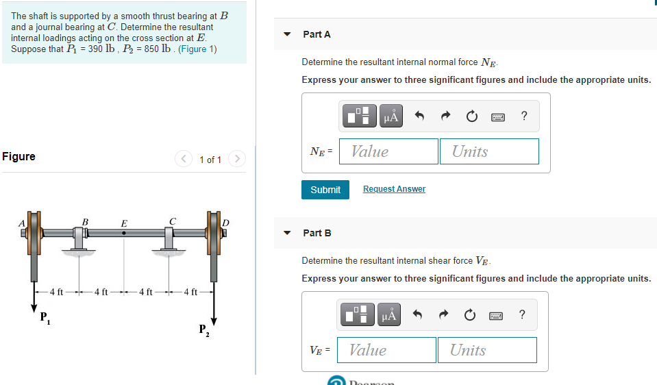 Solved The Shaft Is Supported By A Smooth Thrust Bearing At | Chegg.com