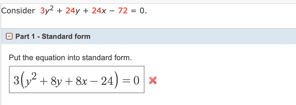 y 1 2 3 x 8 in standard form