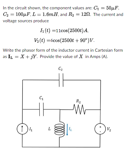Solved In the circuit shown, the component values are: | Chegg.com