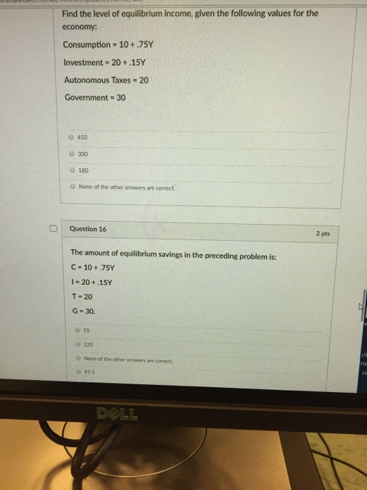 Solved Find The Level Of Equilibrium Income, Given The | Chegg.com