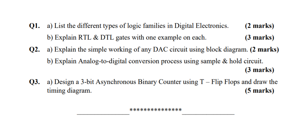 Solved Q1. A) List The Different Types Of Logic Families In | Chegg.com