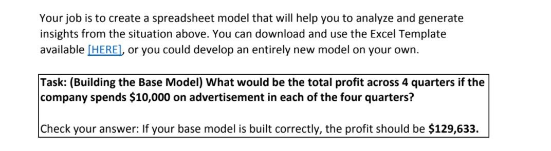 Solved Advertising Model Applied Business Analytics For | Chegg.com