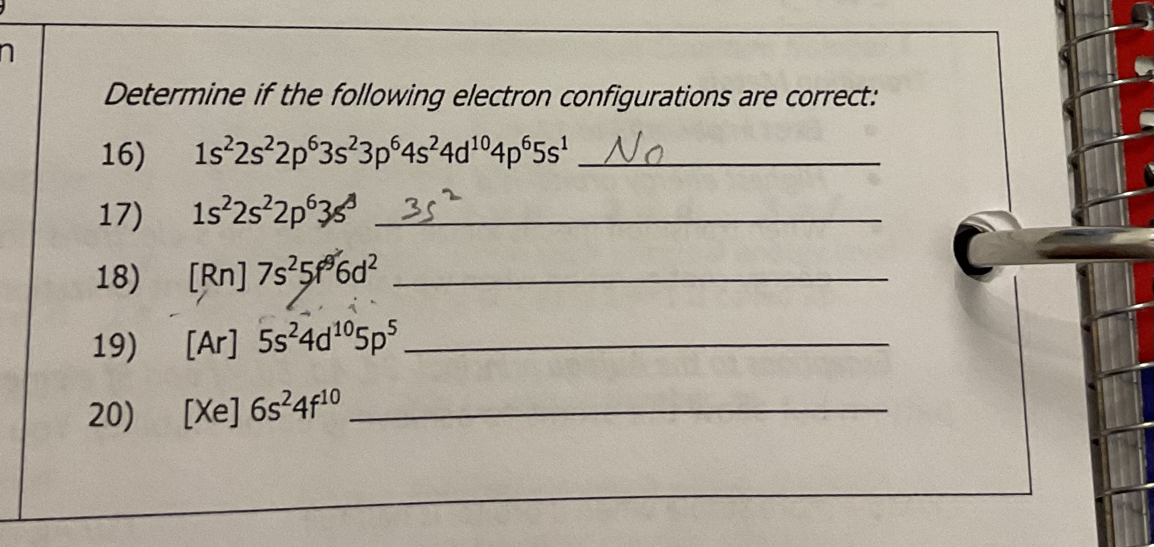 Solved Determine If The Following Electron Configurations | Chegg.com