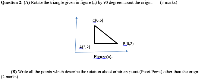 Solved Question 2: (A) Rotate the triangle given in figure | Chegg.com