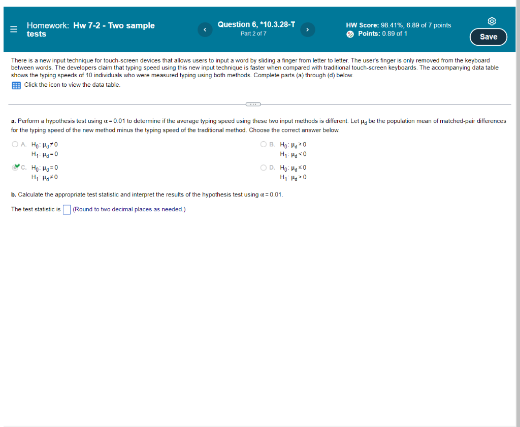Solved Homework: Hw 7-2 - Two sample tests Question 6, | Chegg.com