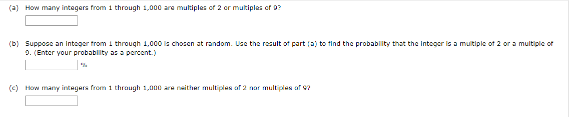 Solved (a) How many integers from 1 through 1,000 are | Chegg.com