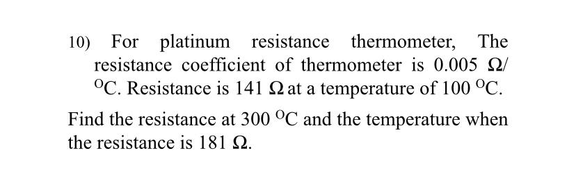 temperature coefficient of platinum resistance thermometer experiment