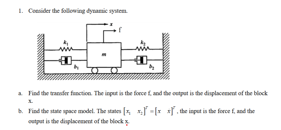 Solved 1. Consider the following dynamic system. a. Find the | Chegg.com