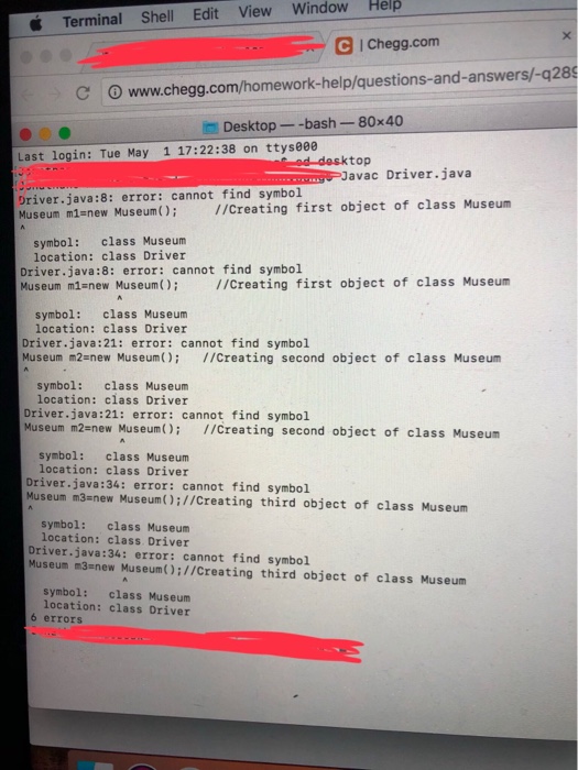 Solved Can someone tell me why I am getting errors and show | Chegg.com