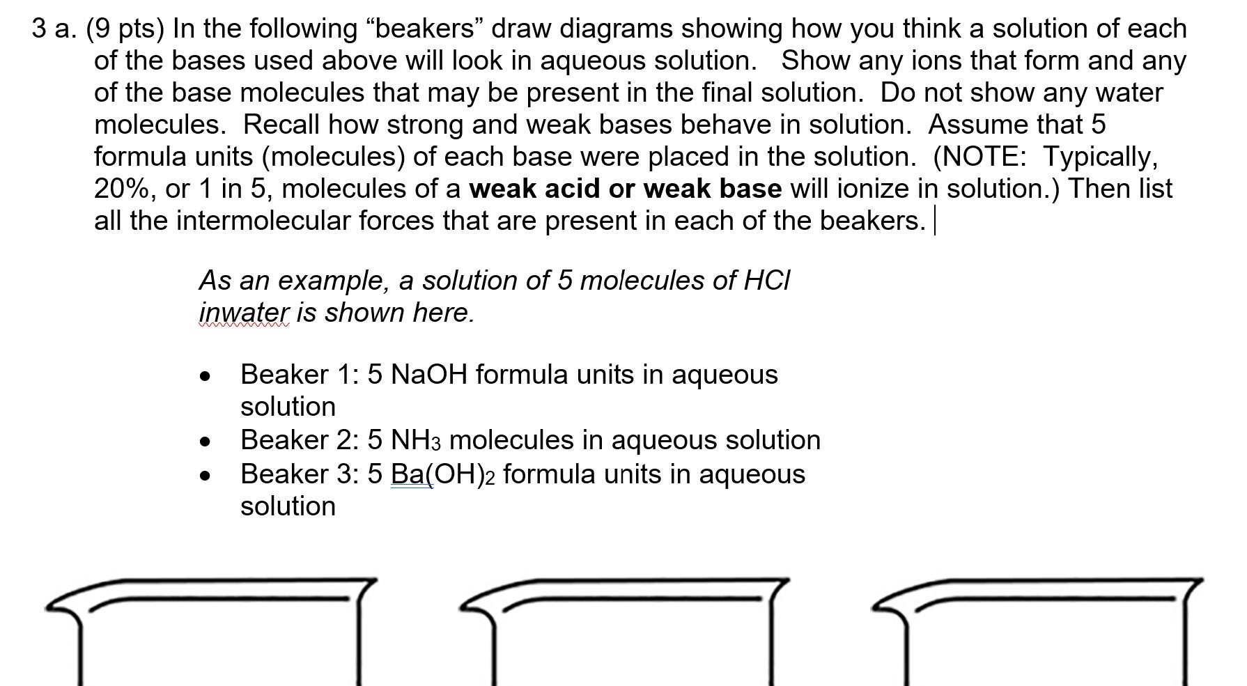 Solved 3 A. (9 Pts) In The Following "beakers" Draw Diagrams | Chegg.com