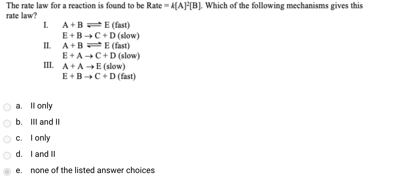 Solved The rate law for a reaction is found to be Rate =k[ | Chegg.com