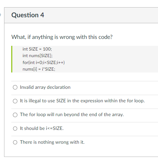 Solved Question 4What, if anything is wrong with this | Chegg.com