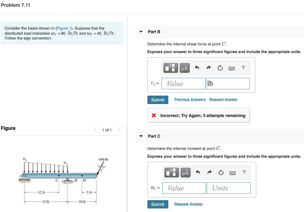 Solved Problem 7.11 Consider The Beam Shown In (Figure 1). | Chegg.com