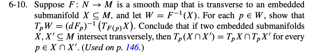Solved -10. Suppose F:N→M is a smooth map that is transverse | Chegg.com