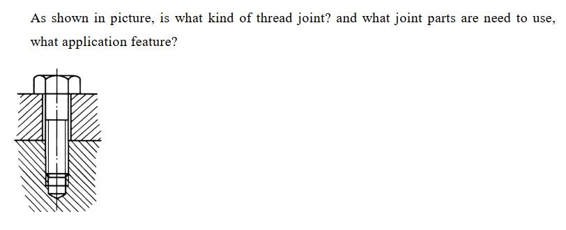 Solved As shown in picture, is what kind of thread joint? | Chegg.com